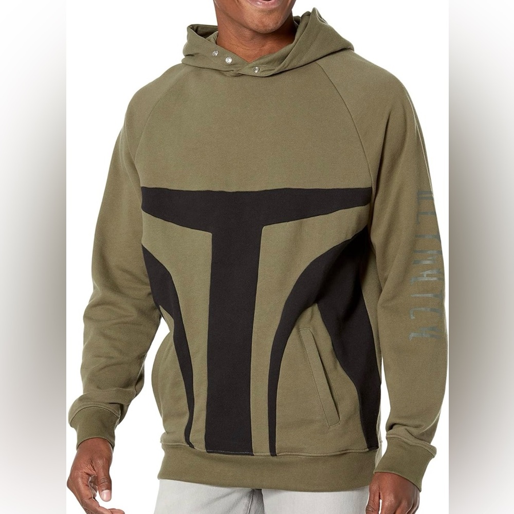 DC Mandalorian Star Wars Olive and Black Men's Hoodie